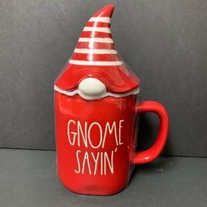 Rae Dunn GNOME SAYING Mug w/ Topper Christmas